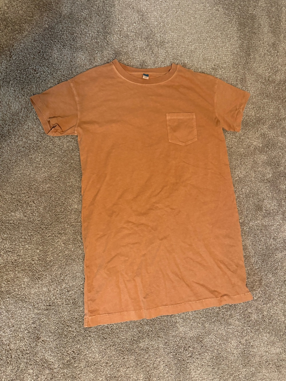 Women’s Pocket Tee Shirt Dress in Burnt Orange